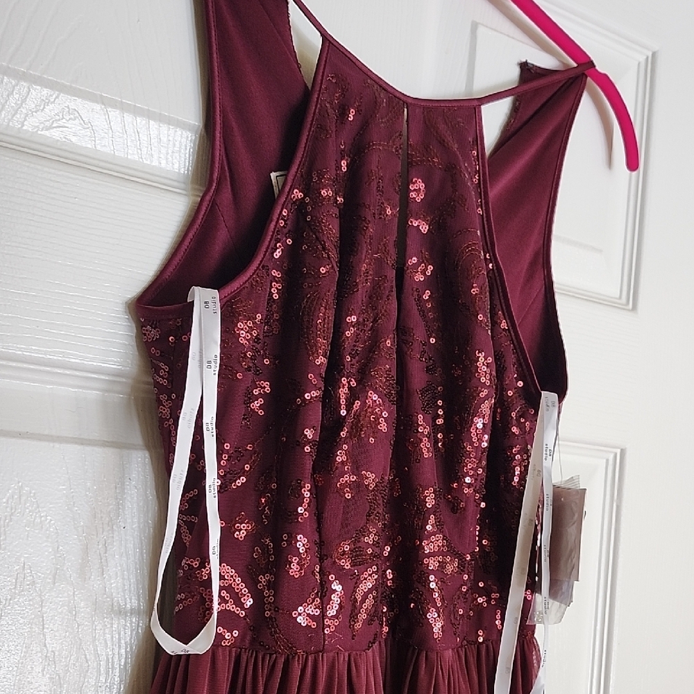 David's Bridal Burgundy Maxi Dress - Picture 6 of 11